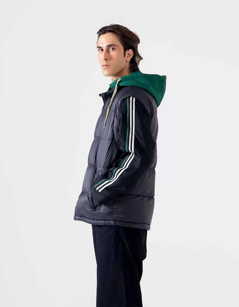 CONTRAST HOOD PUFFER JACKET
